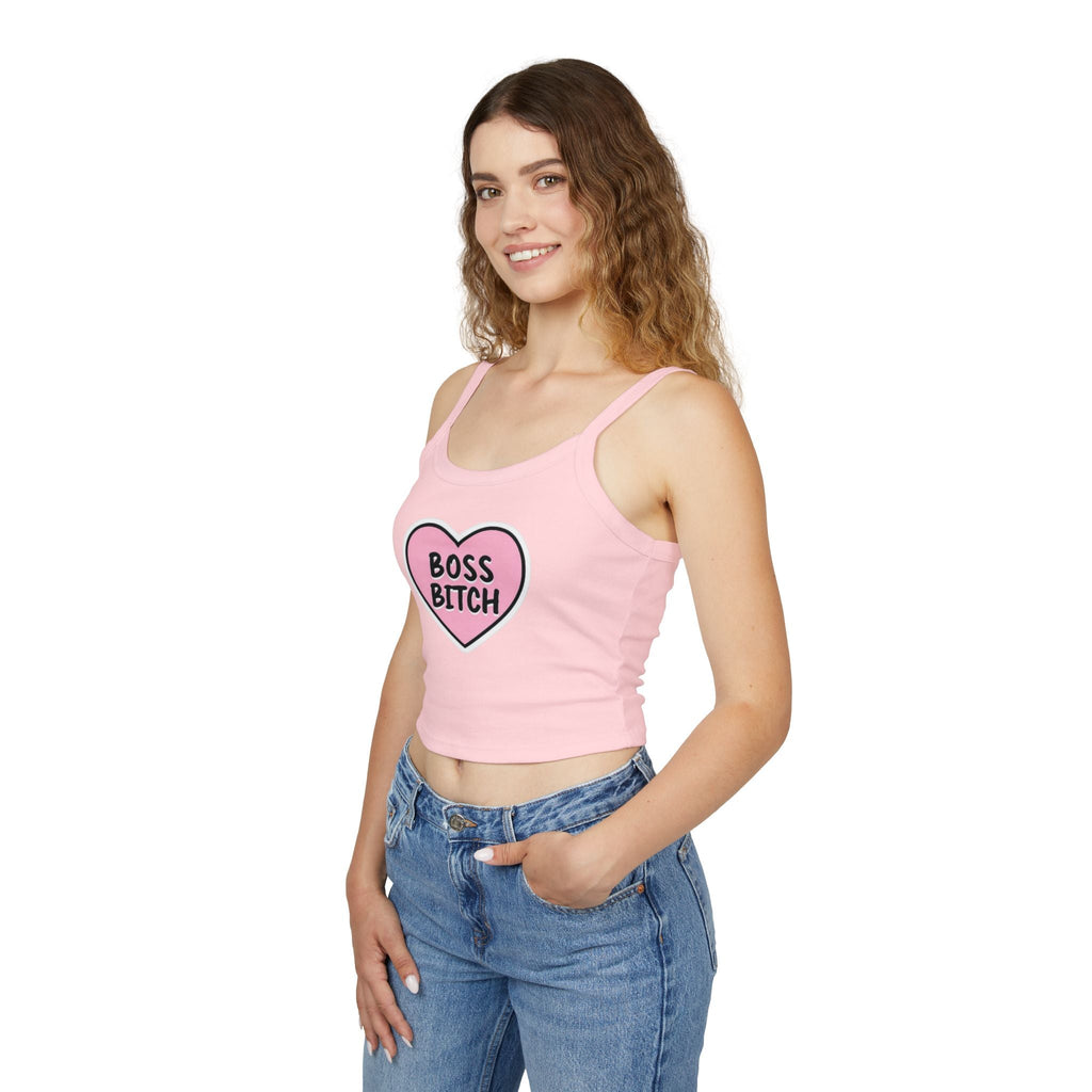 Boss Bitch Women's Spaghetti Strap Tank Top - Confident & Stylish Summer Wear - EqualiTees.Me