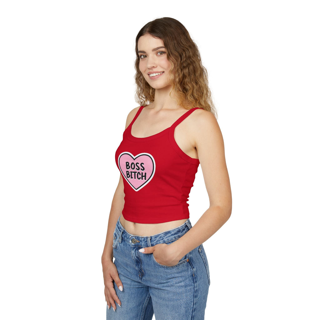Boss Bitch Women's Spaghetti Strap Tank Top - Confident & Stylish Summer Wear - EqualiTees.Me
