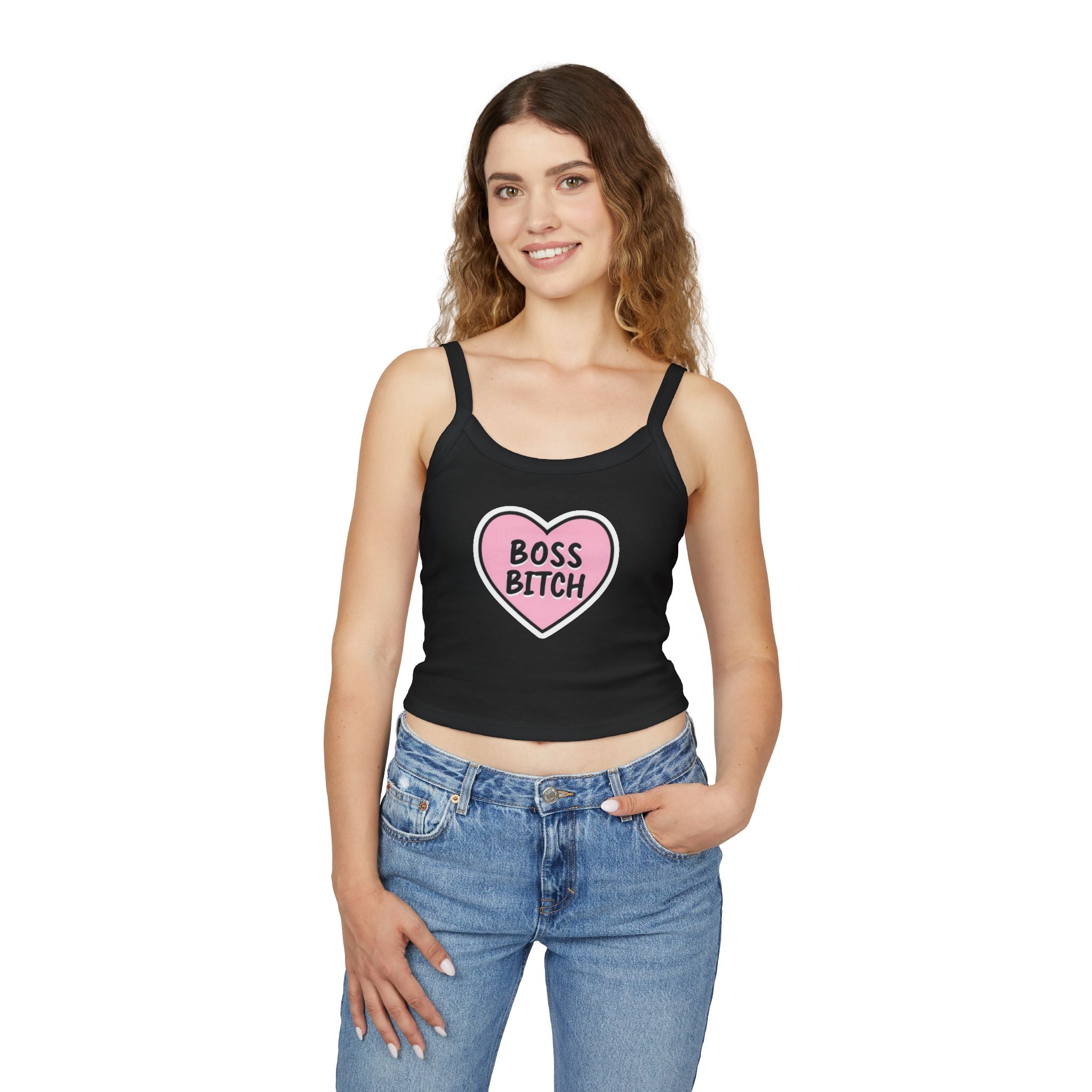 Boss Bitch Women's Spaghetti Strap Tank Top - Confident & Stylish Summer Wear - EqualiTees.Me