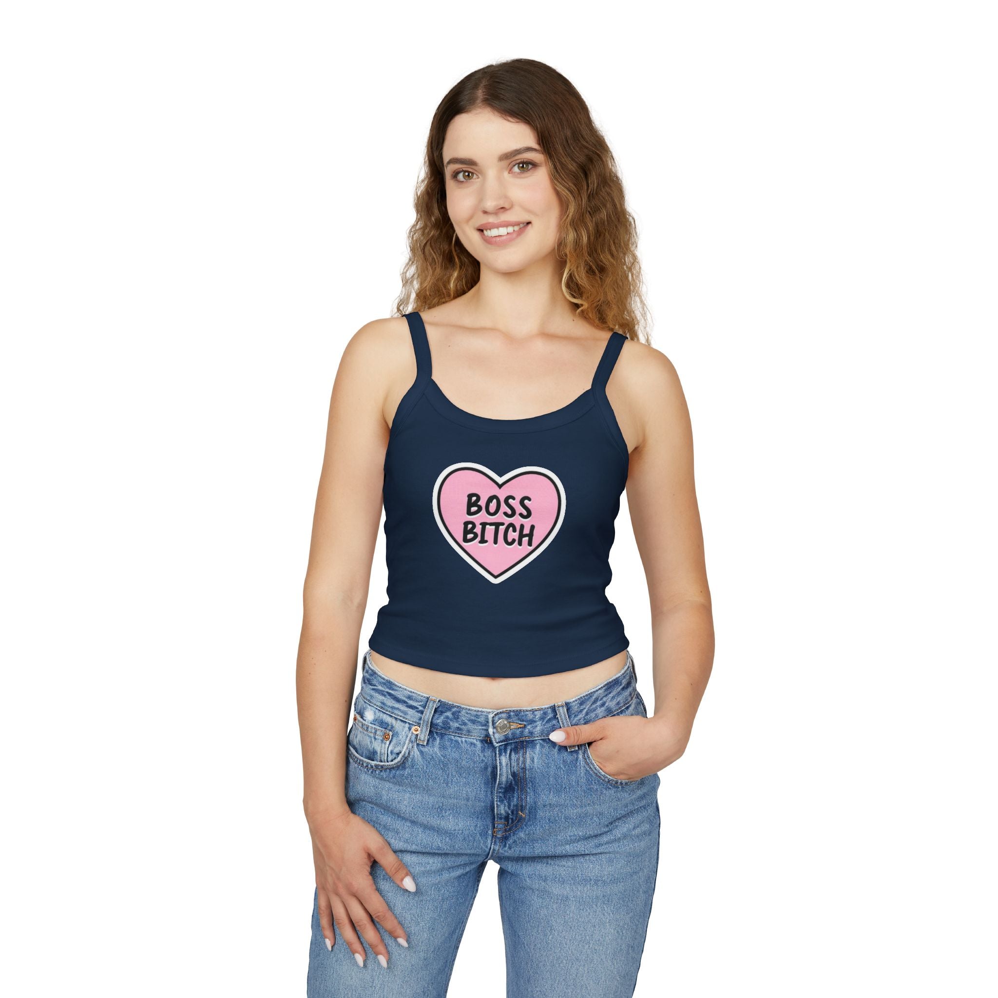 Boss Bitch Women's Spaghetti Strap Tank Top - Confident & Stylish Summer Wear - EqualiTees.Me