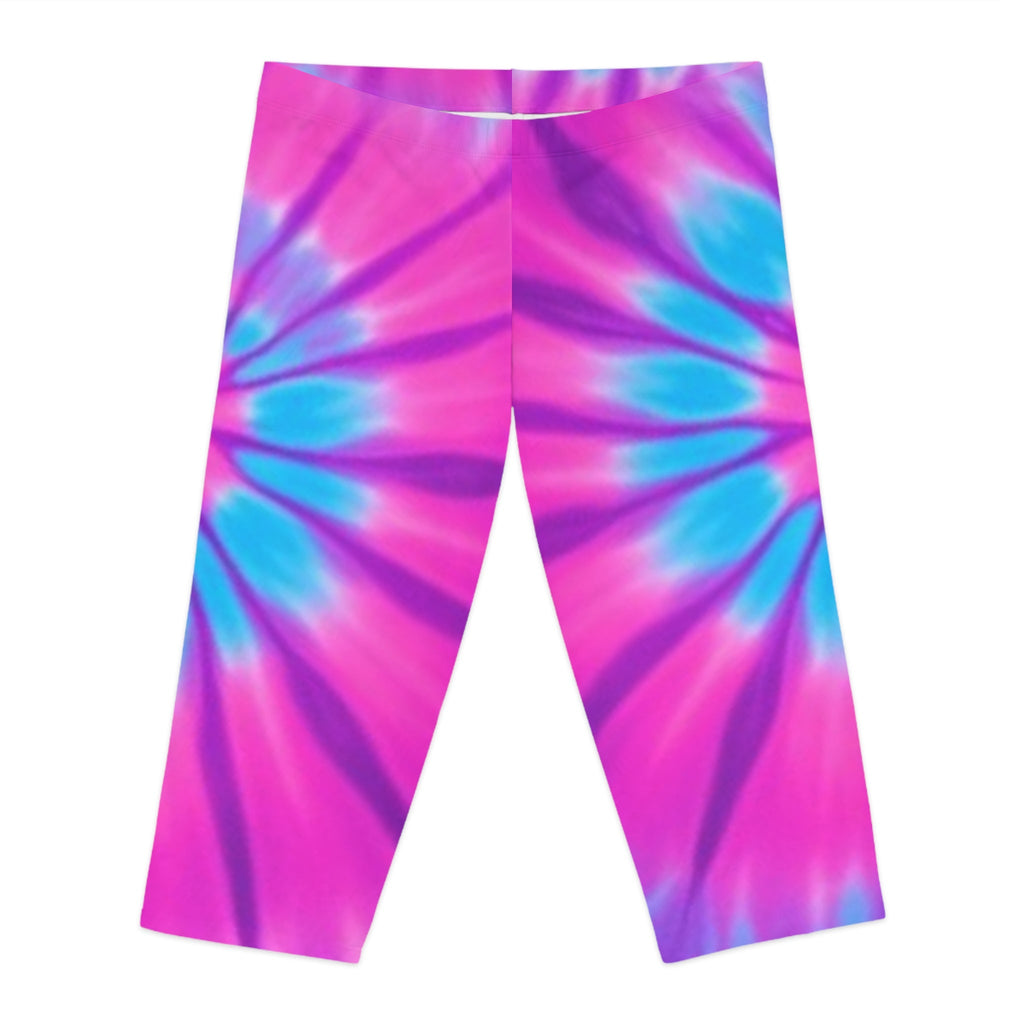 Colorful Tie - Dye Capri Leggings for Women - Stylish & Comfy Activewear - EqualiTees.Me