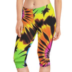 Colorful Tie - Dye Capri Leggings for Women - Vibrant Summer Activewear - EqualiTees.Me