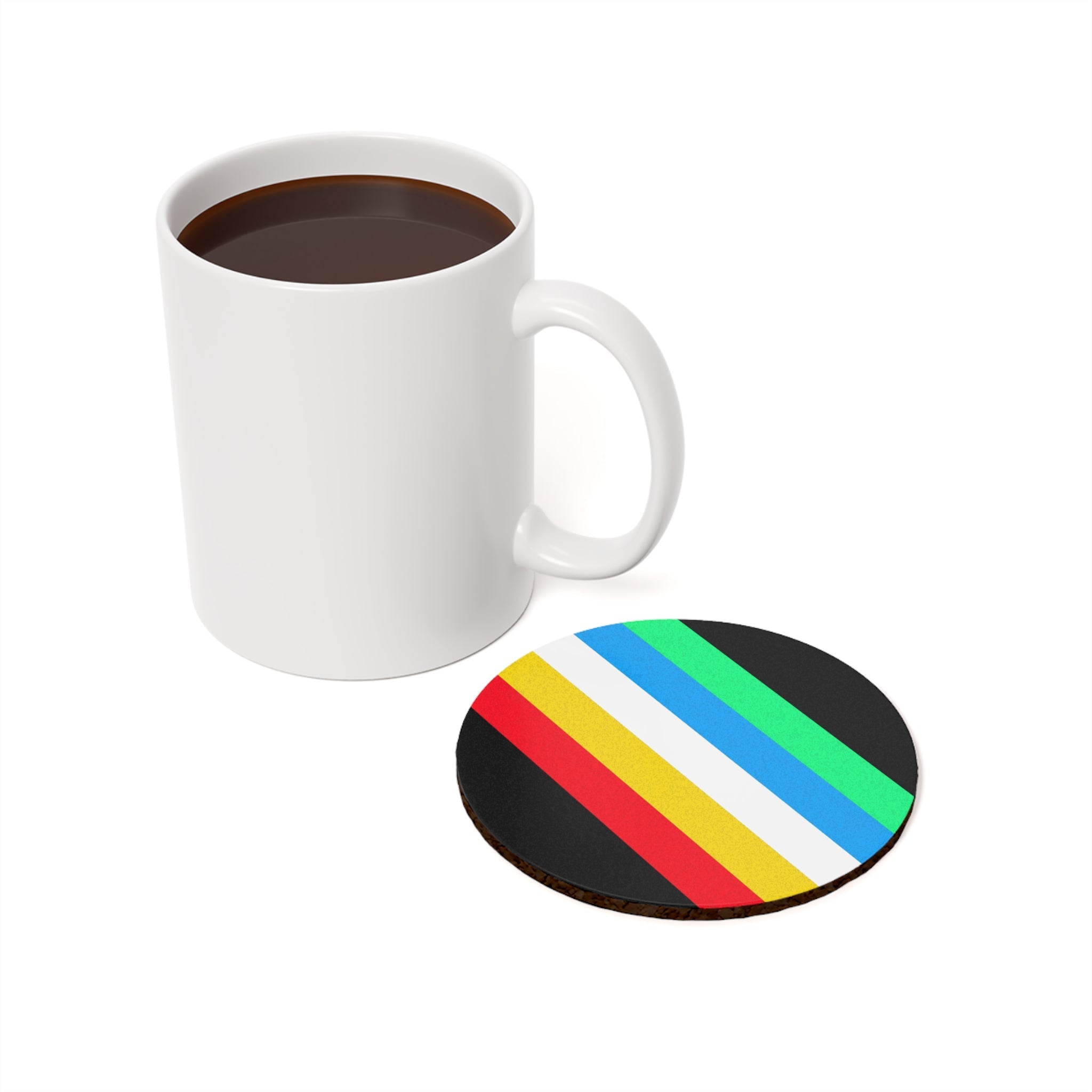 Disability Pride Colorful Cork Back Coaster - Vibrant Table Decor - EqualiTees.Me