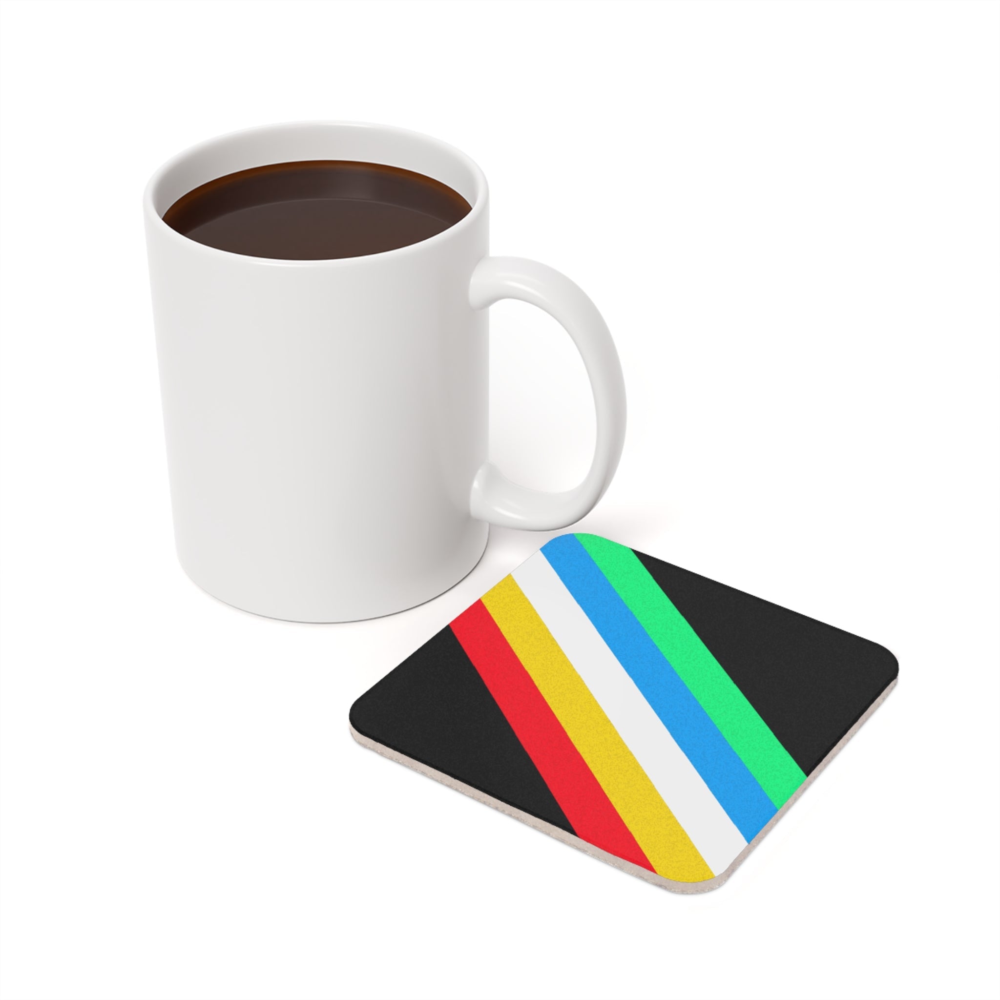 Disability Pride Colorful Cork Back Coaster - Vibrant Table Decor - EqualiTees.Me