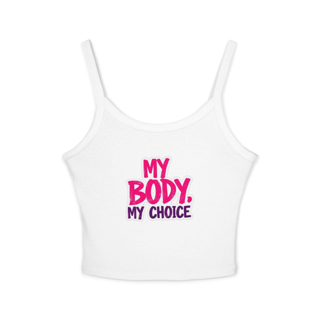 Empowering Women's Spaghetti Strap Tank Top - 'My Body, My Choice' - EqualiTees.Me