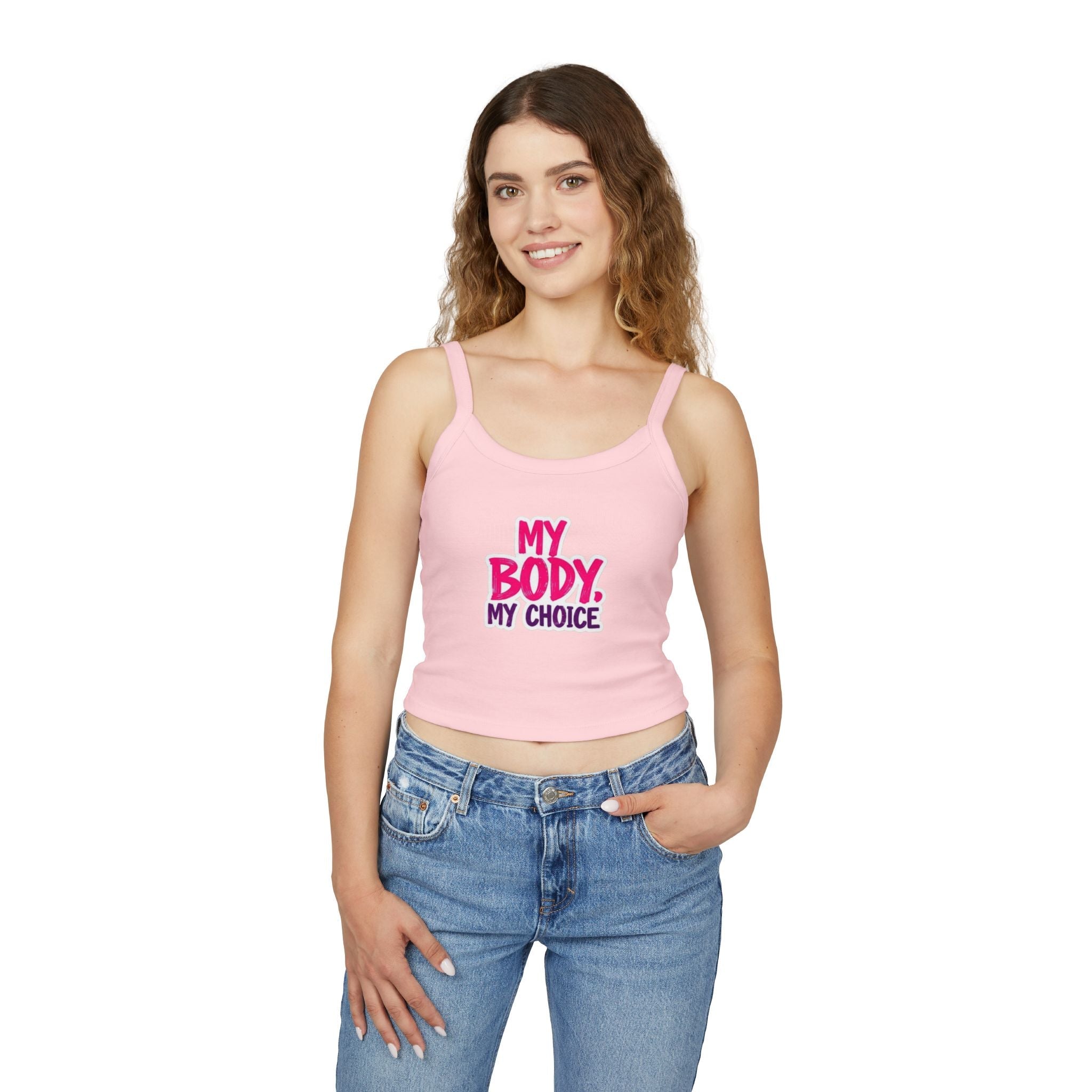 Empowering Women's Spaghetti Strap Tank Top - 'My Body, My Choice' - EqualiTees.Me