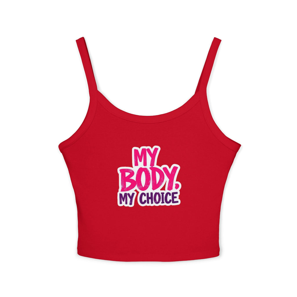Empowering Women's Spaghetti Strap Tank Top - 'My Body, My Choice' - EqualiTees.Me