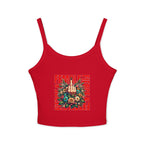 Fierce Female Floral Spaghetti Strap Tank Top - EqualiTees.Me