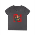 Fierce & Female V - Neck T-Shirt - Empowering Floral Tee for Women - EqualiTees.Me