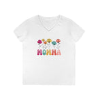 Floral Momma V - Neck T-Shirt - Stylish Gift for Moms - EqualiTees.Me
