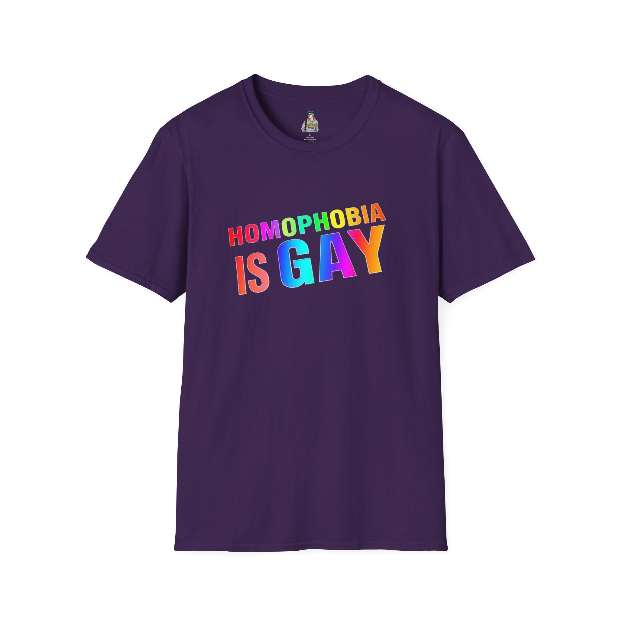Homophobia is Gay - Unisex Softstyle T-Shirt for LGBTQ+ Pride - EqualiTees.Me