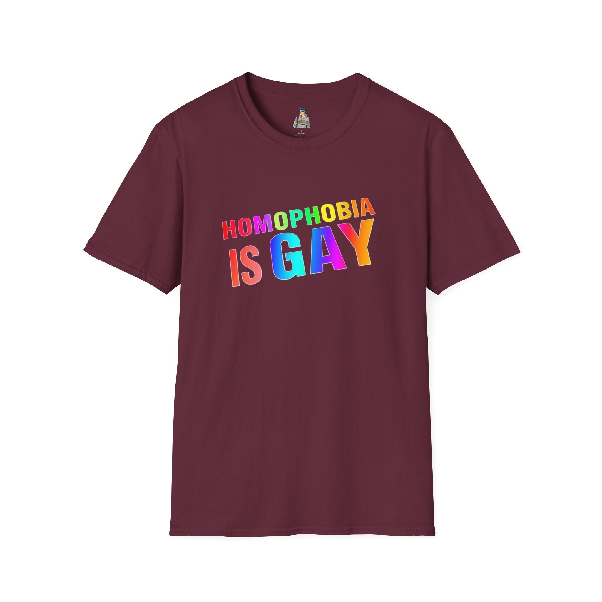 Homophobia is Gay - Unisex Softstyle T-Shirt for LGBTQ+ Pride - EqualiTees.Me