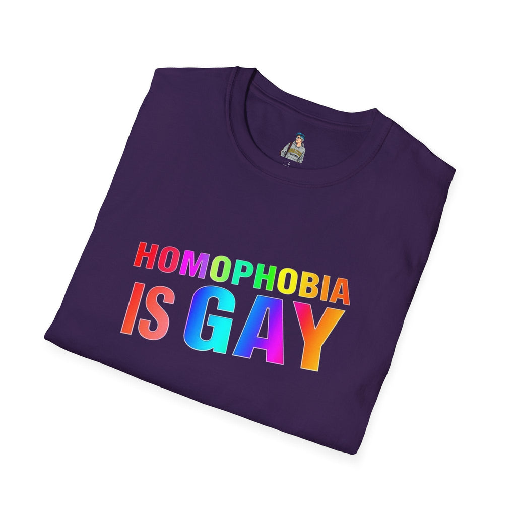 Homophobia is Gay - Unisex Softstyle T-Shirt for LGBTQ+ Pride - EqualiTees.Me