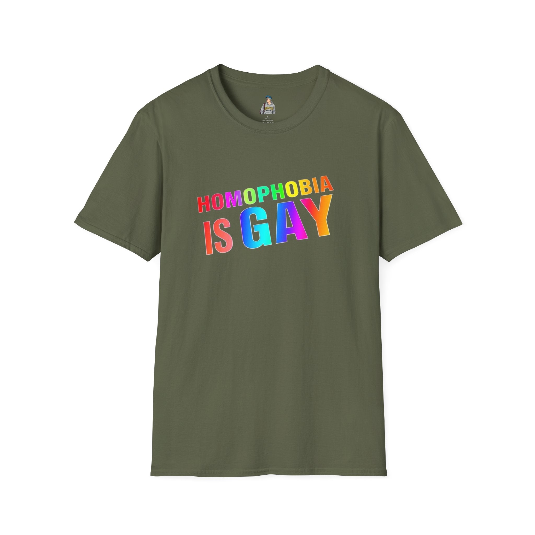 Homophobia is Gay - Unisex Softstyle T-Shirt for LGBTQ+ Pride - EqualiTees.Me