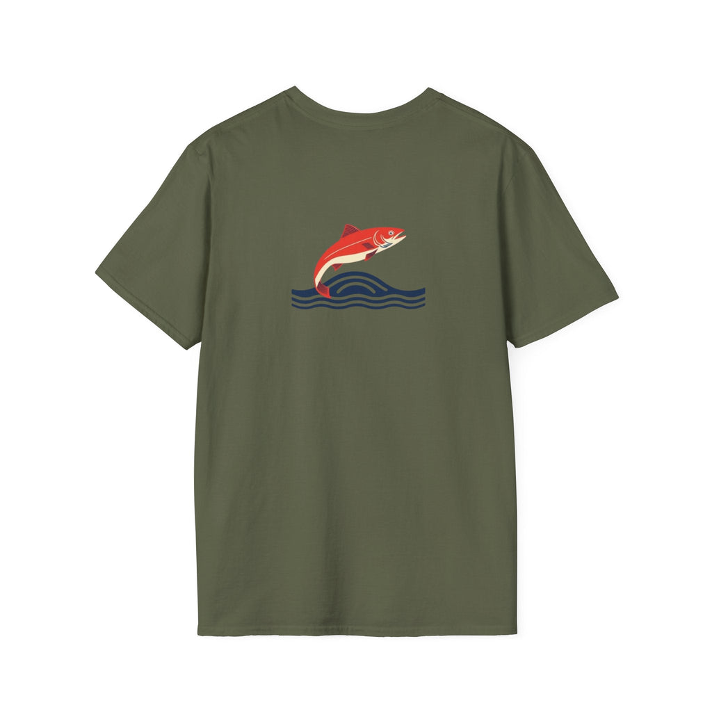 Jumping Salmon Native Pride Softstyle Unisex T-shirt - EqualiTees.Me