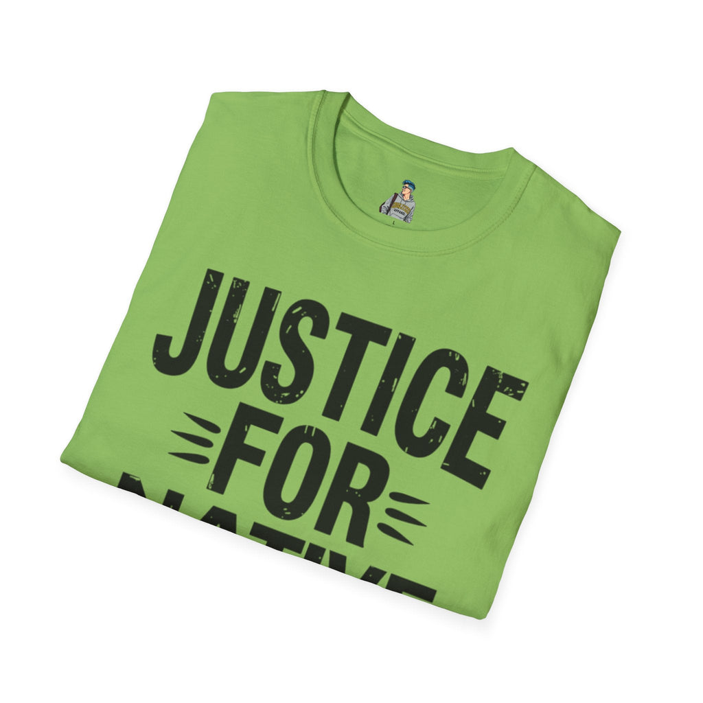 Justice for Native Communities Unisex Softstyle T-Shirt, Activism Tee, Social Justice Apparel, Comfortable Graphic Shirt, Gift for Advocates - EqualiTees.Me