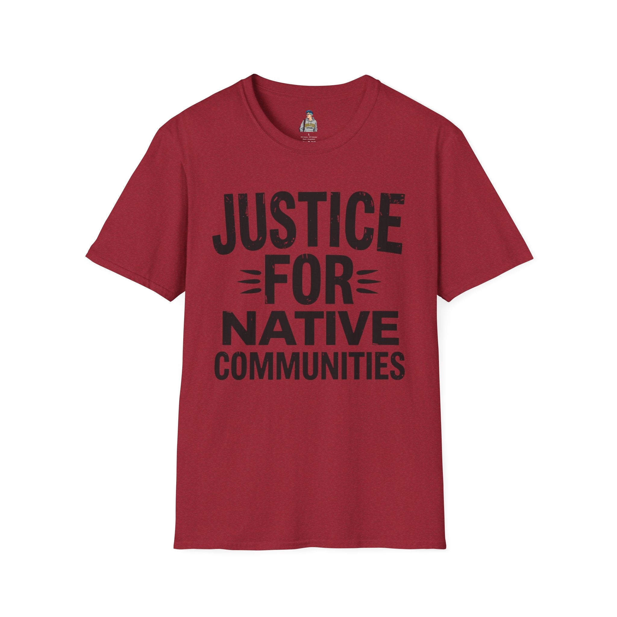 Justice for Native Communities Unisex Softstyle T-Shirt, Activism Tee, Social Justice Apparel, Comfortable Graphic Shirt, Gift for Advocates - EqualiTees.Me
