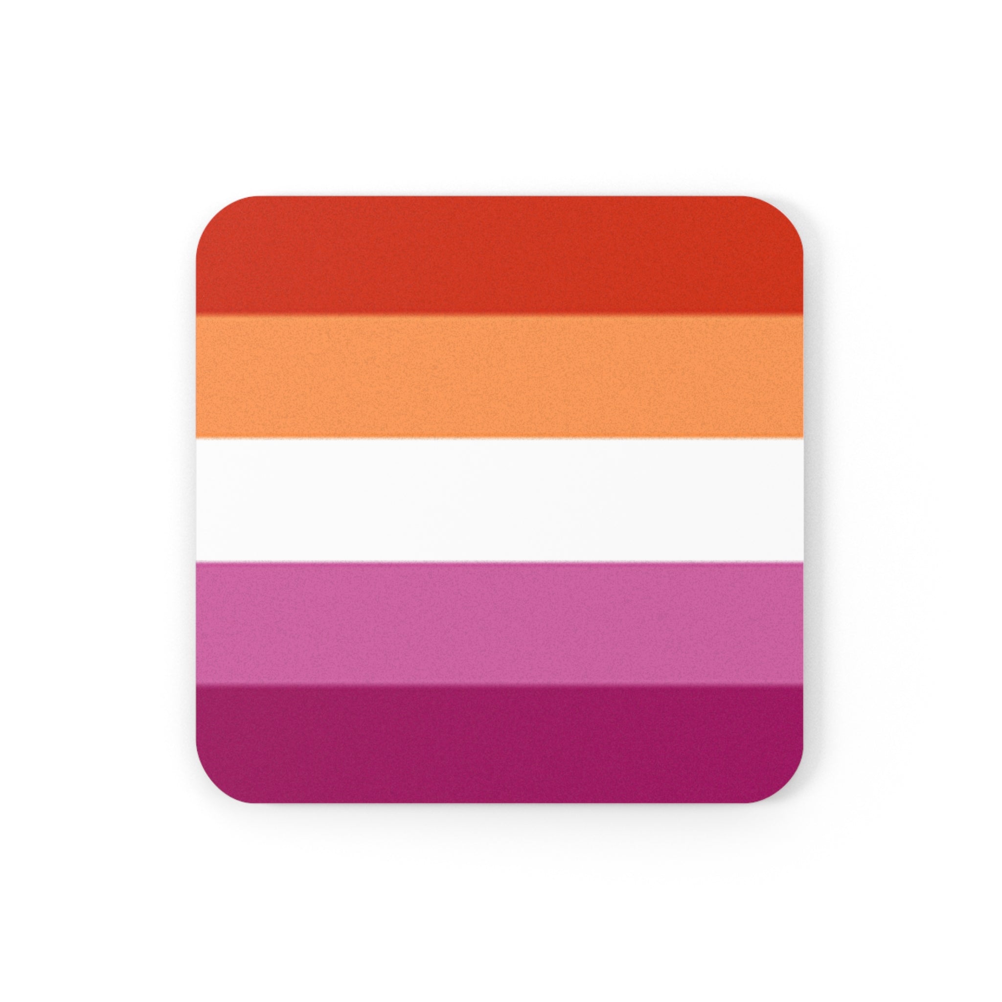 Lesbian Pride Striped Cork Coaster Set - Eco - Friendly Beverage Mat for LGBTQ+ Celebrations - EqualiTees.Me