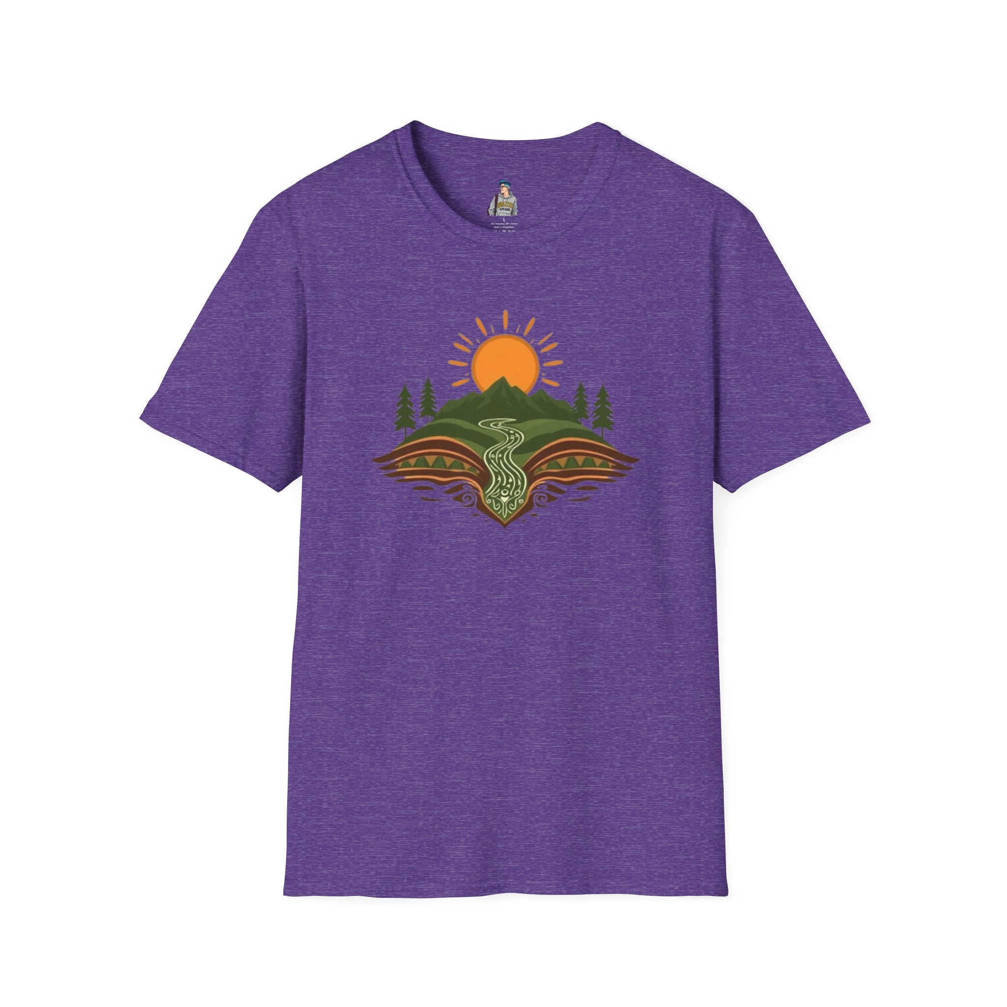 Mountain Scene Unisex Softstyle T-shirt - EqualiTees.Me