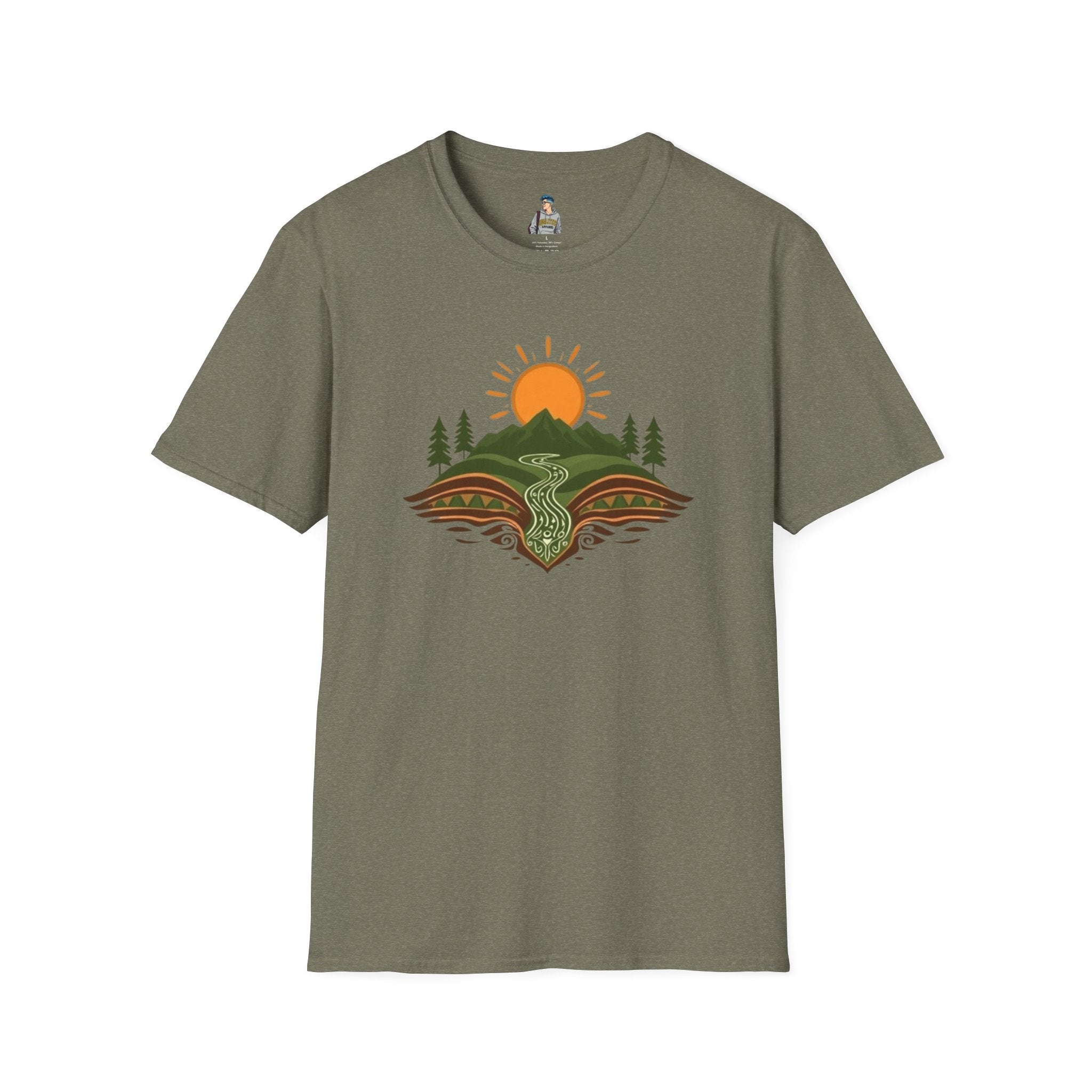 Mountain Scene Unisex Softstyle T-shirt - EqualiTees.Me