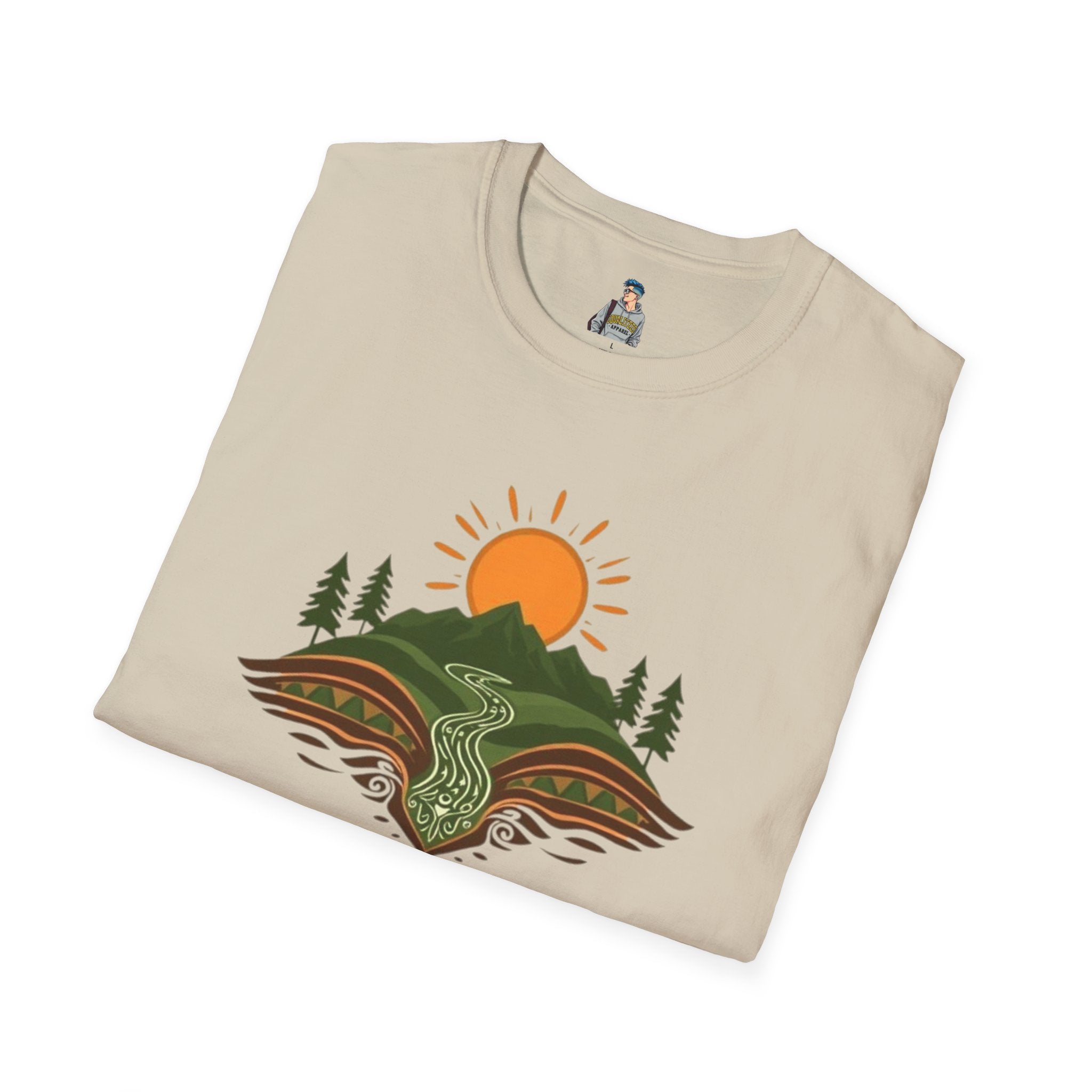 Mountain Scene Unisex Softstyle T-shirt - EqualiTees.Me