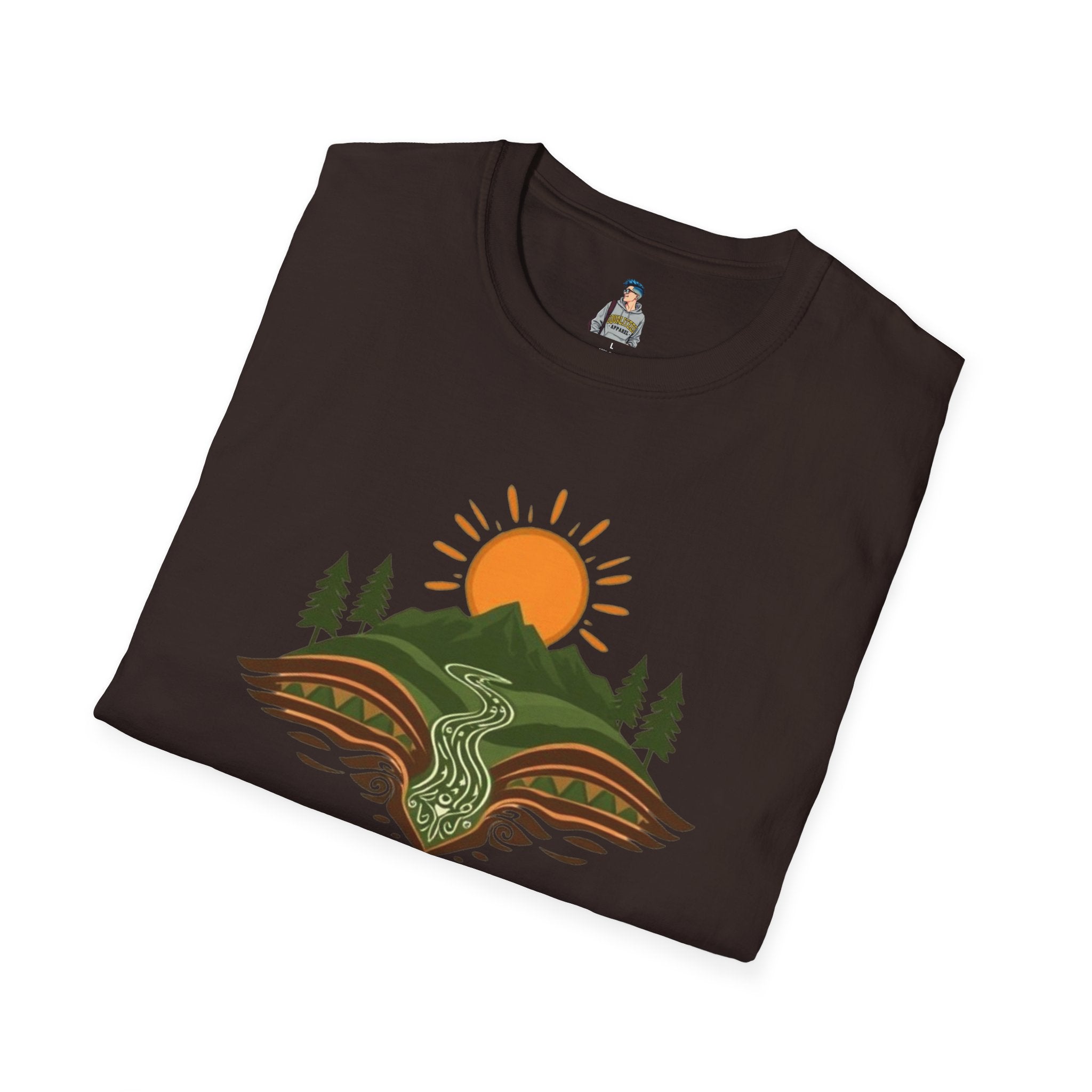 Mountain Scene Unisex Softstyle T-shirt - EqualiTees.Me