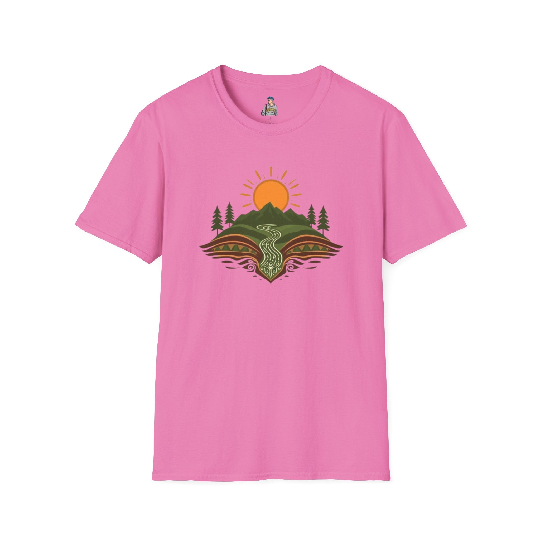 Mountain Scene Unisex Softstyle T-shirt - EqualiTees.Me