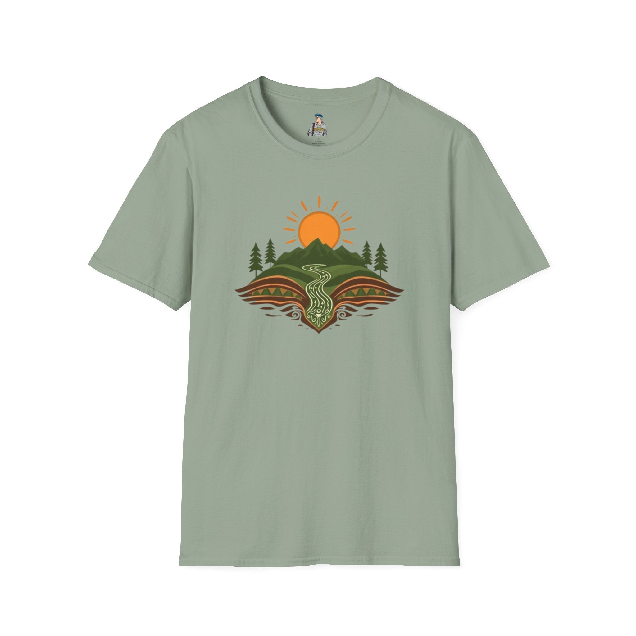 Mountain Scene Unisex Softstyle T-shirt - EqualiTees.Me