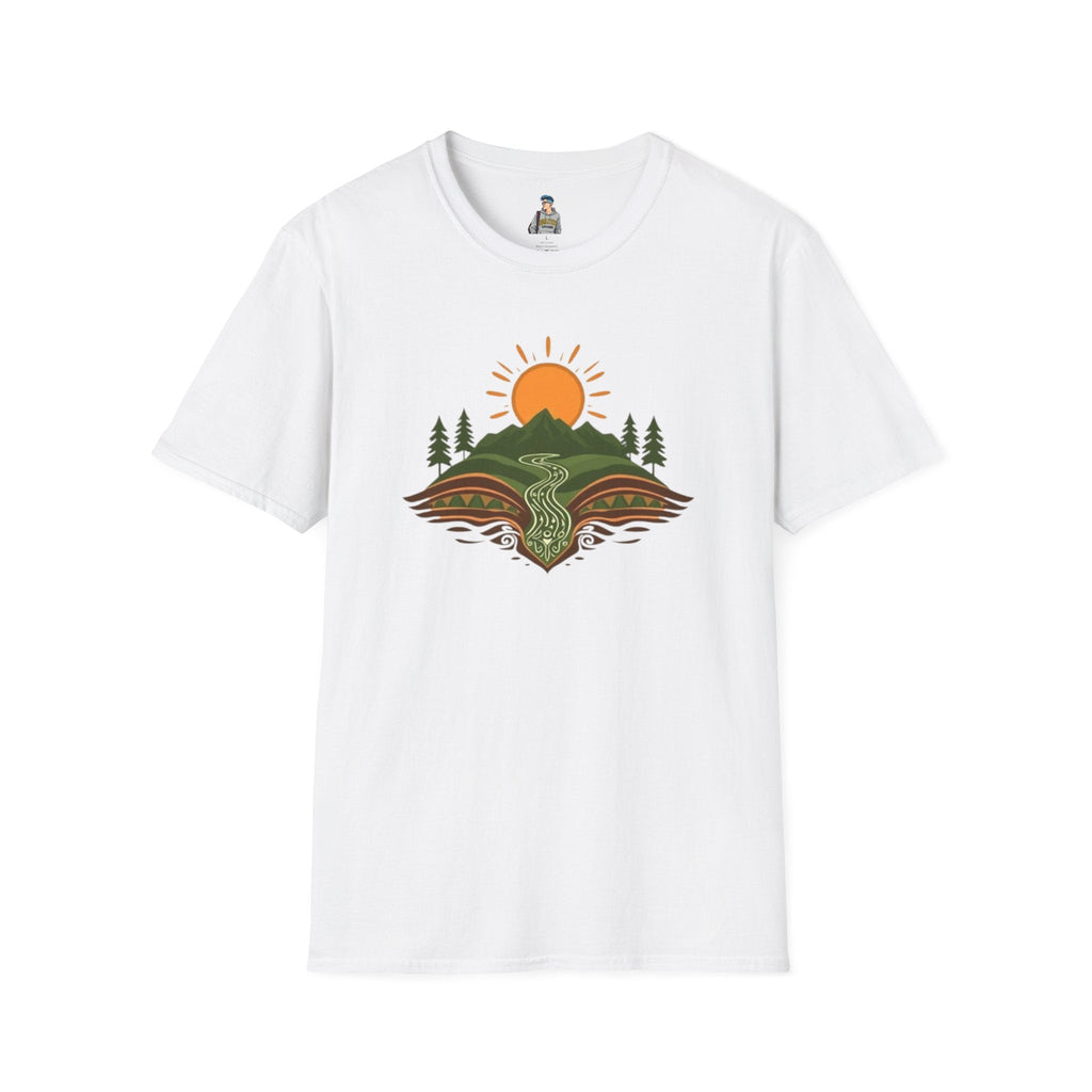Mountain Scene Unisex Softstyle T-shirt - EqualiTees.Me
