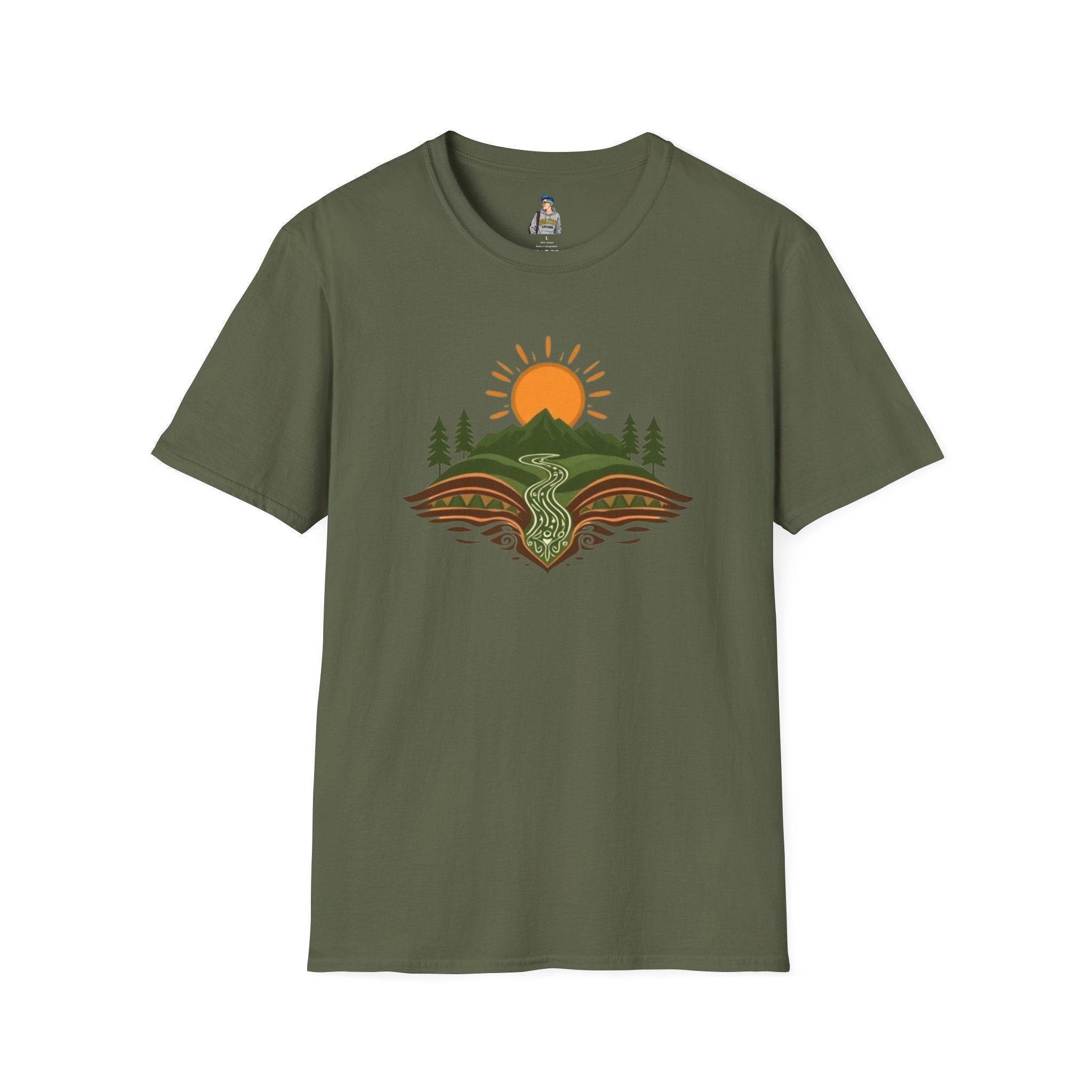 Mountain Scene Unisex Softstyle T-shirt - EqualiTees.Me