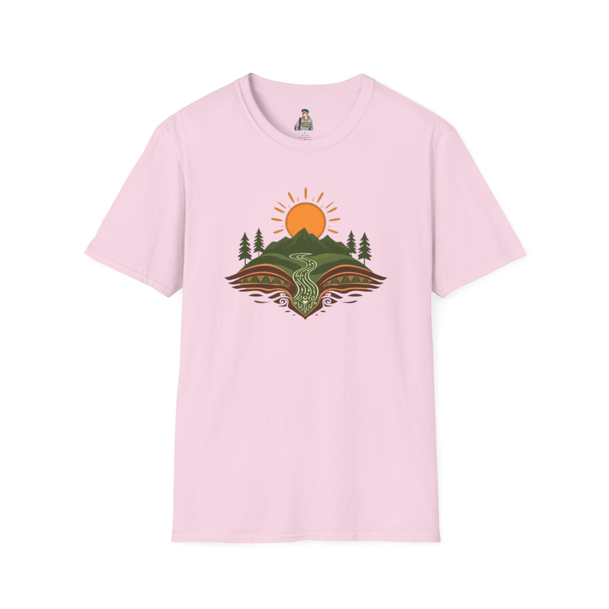Mountain Scene Unisex Softstyle T-shirt - EqualiTees.Me