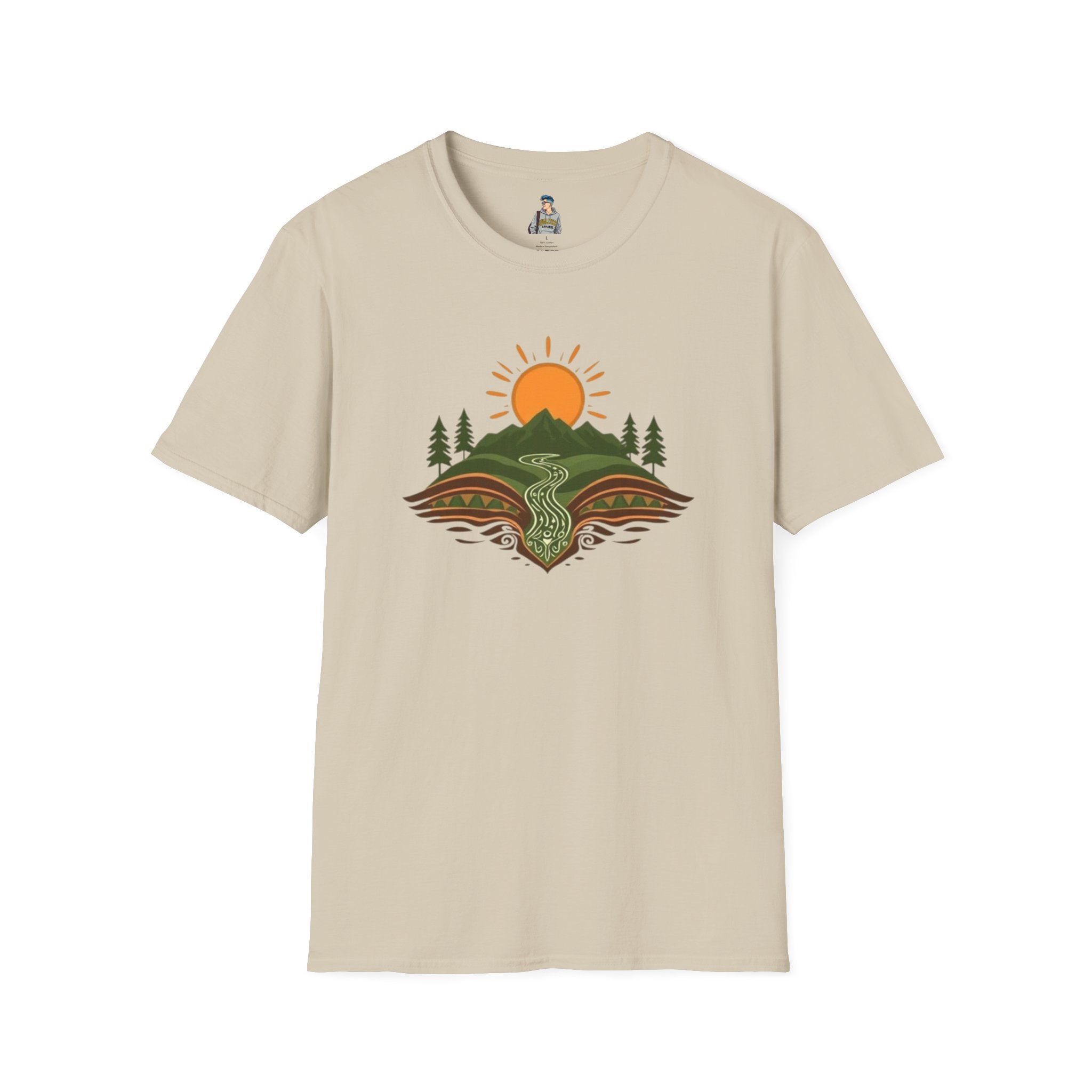 Mountain Scene Unisex Softstyle T-shirt - EqualiTees.Me