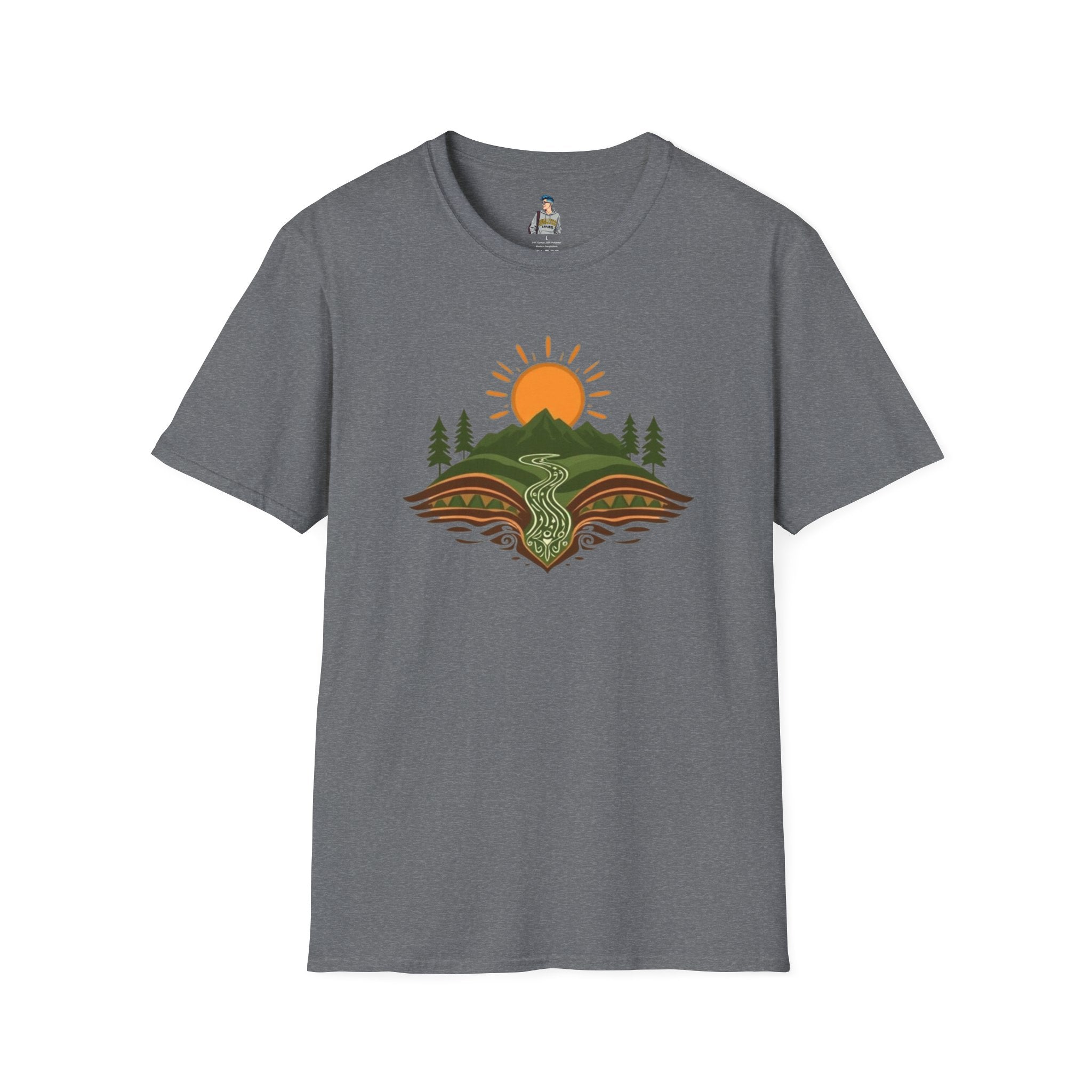 Mountain Scene Unisex Softstyle T-shirt - EqualiTees.Me