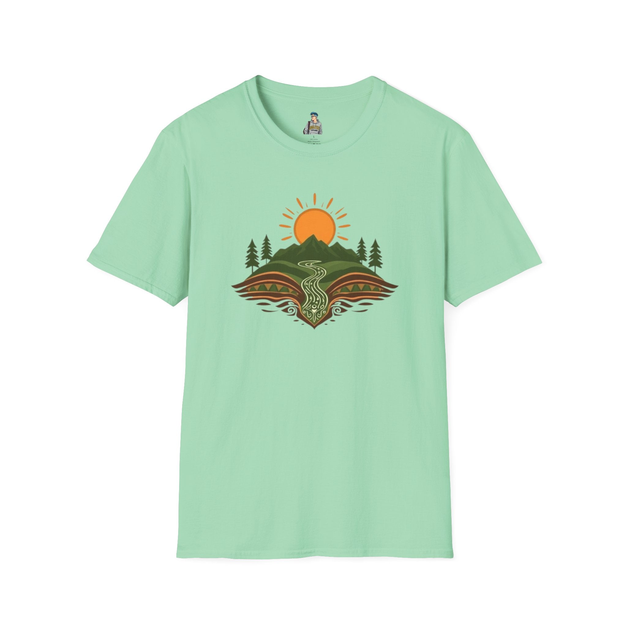 Mountain Scene Unisex Softstyle T-shirt - EqualiTees.Me