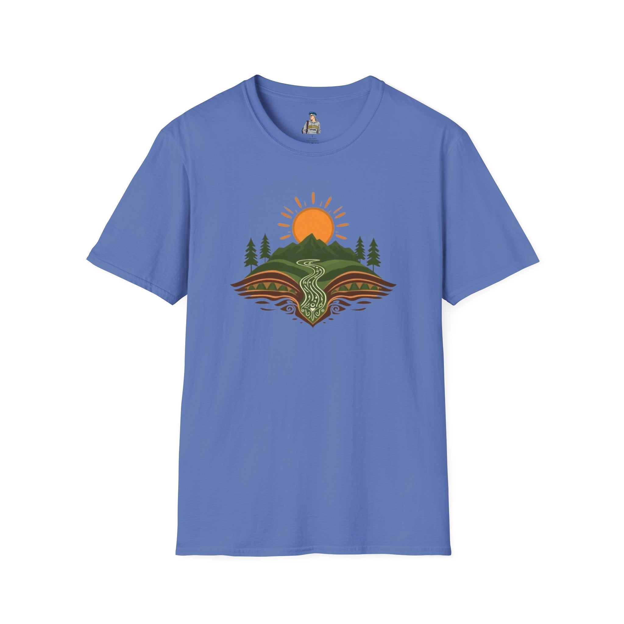 Mountain Scene Unisex Softstyle T-shirt - EqualiTees.Me