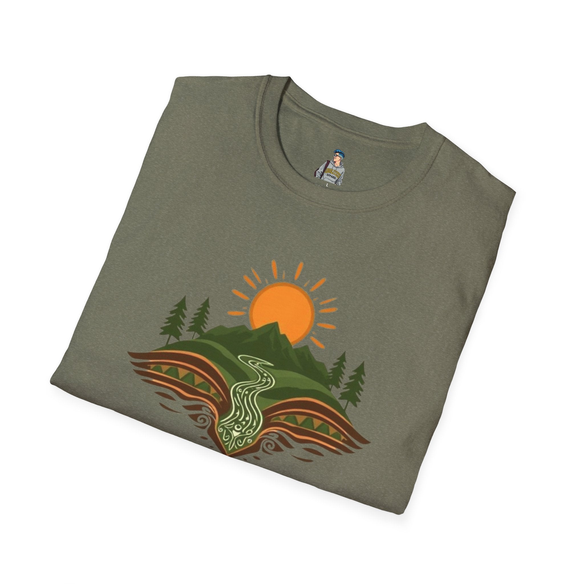 Mountain Scene Unisex Softstyle T-shirt - EqualiTees.Me