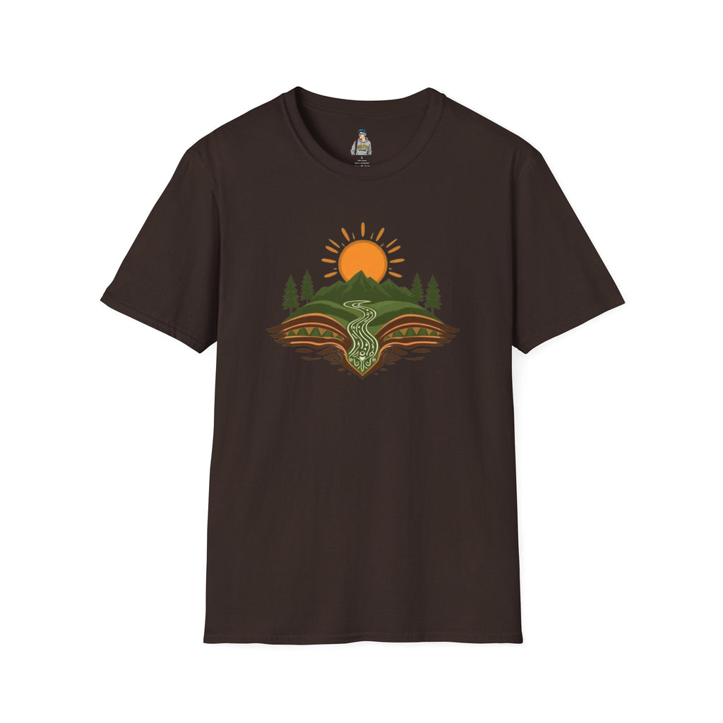 Mountain Scene Unisex Softstyle T-shirt - EqualiTees.Me