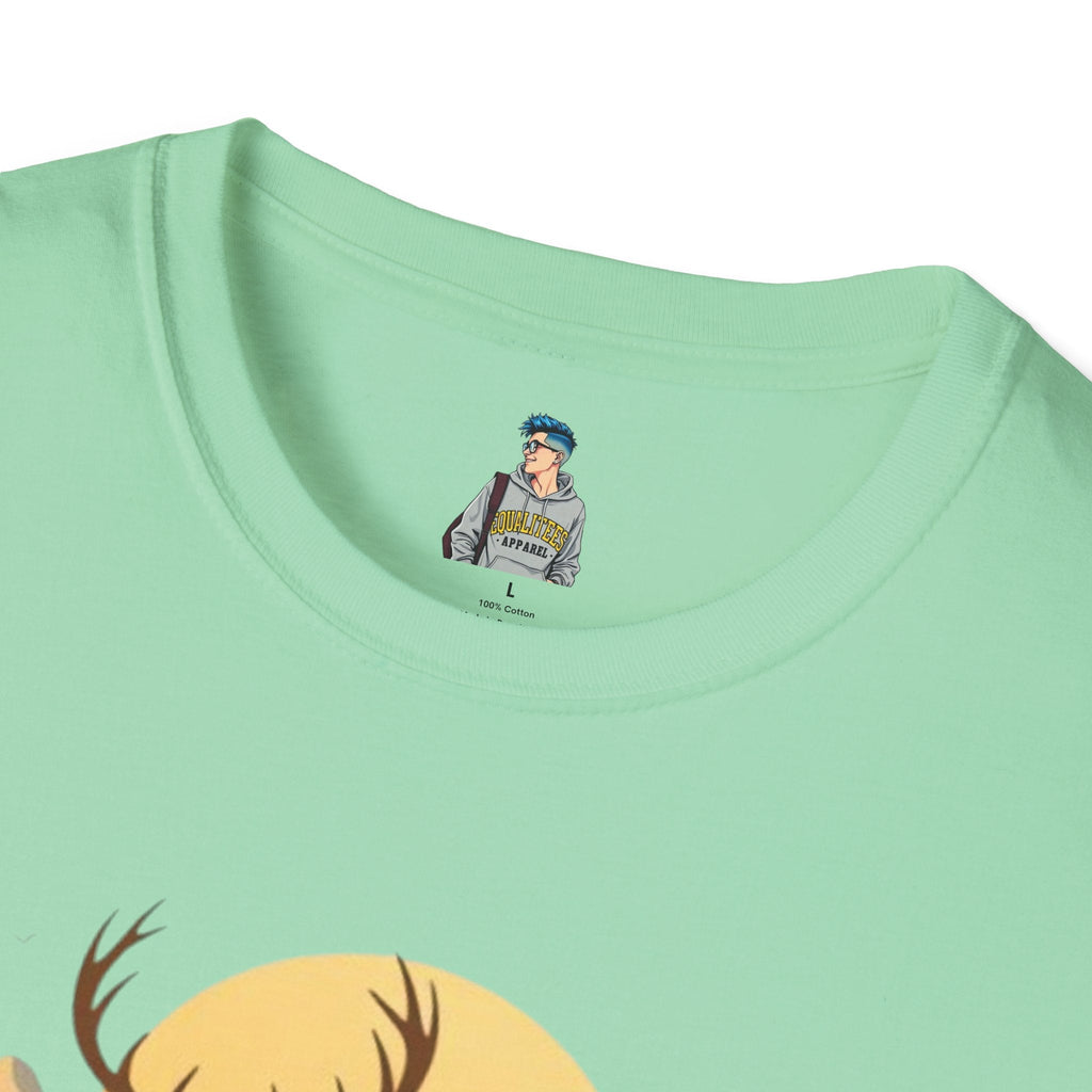 Mountain Sunset Deer Unisex Softstyle T-Shirt - EqualiTees.Me