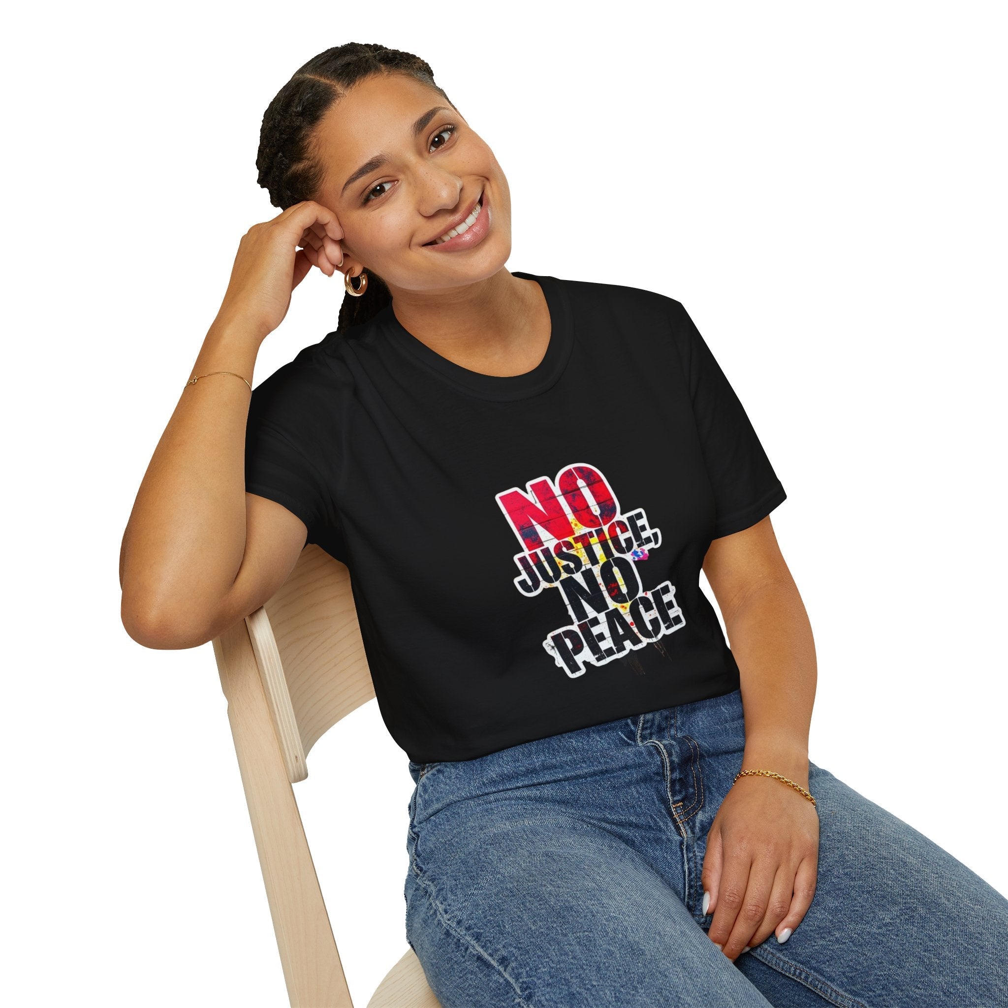 No Justice, No Peace Unisex Softstyle T-Shirt - EqualiTees.Me