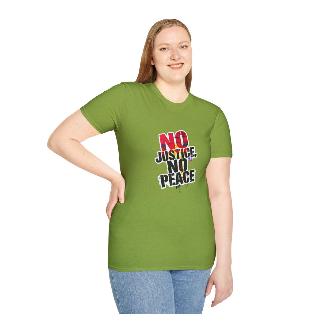 No Justice, No Peace Unisex Softstyle T-Shirt - EqualiTees.Me