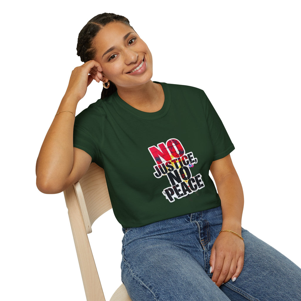 No Justice, No Peace Unisex Softstyle T-Shirt - EqualiTees.Me