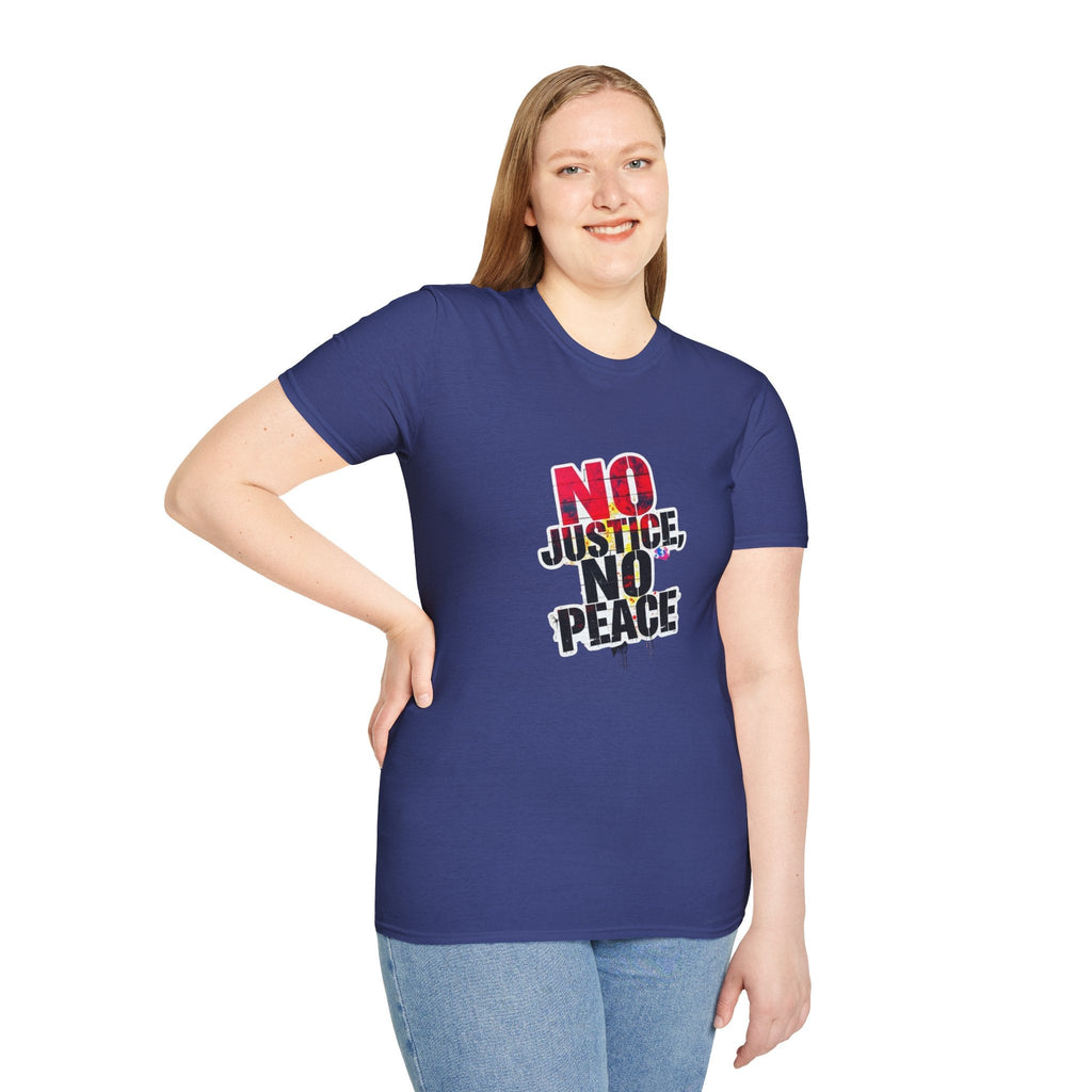 No Justice, No Peace Unisex Softstyle T-Shirt - EqualiTees.Me