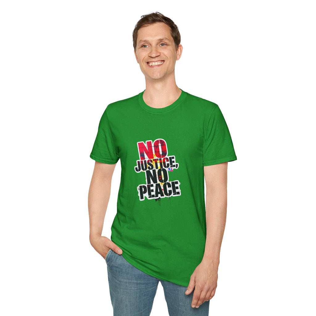 No Justice, No Peace Unisex Softstyle T-Shirt - EqualiTees.Me