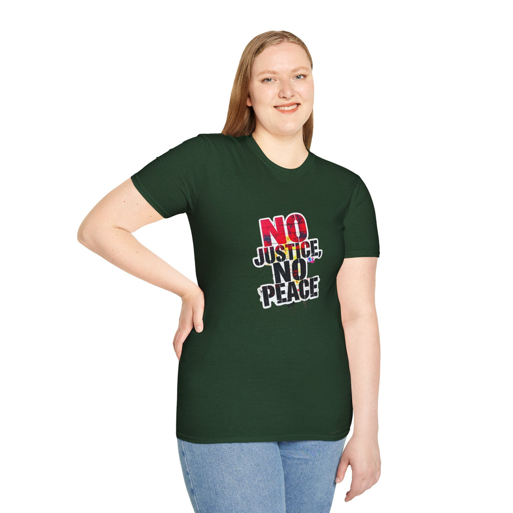No Justice, No Peace Unisex Softstyle T-Shirt - EqualiTees.Me