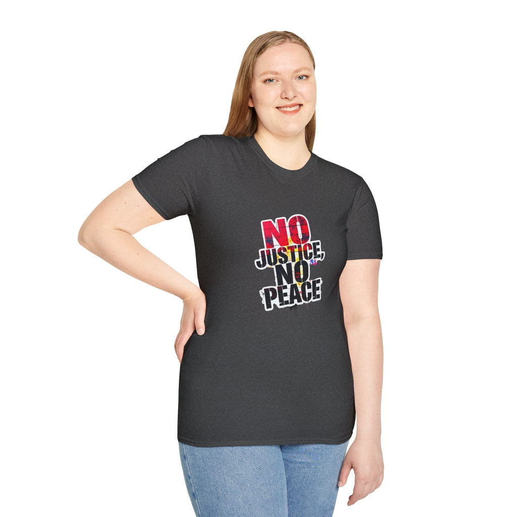 No Justice, No Peace Unisex Softstyle T-Shirt - EqualiTees.Me