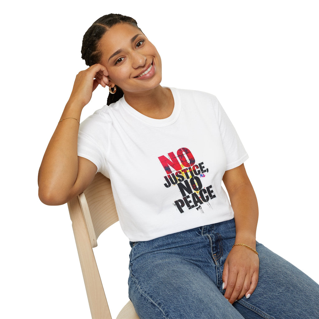 No Justice, No Peace Unisex Softstyle T-Shirt - EqualiTees.Me
