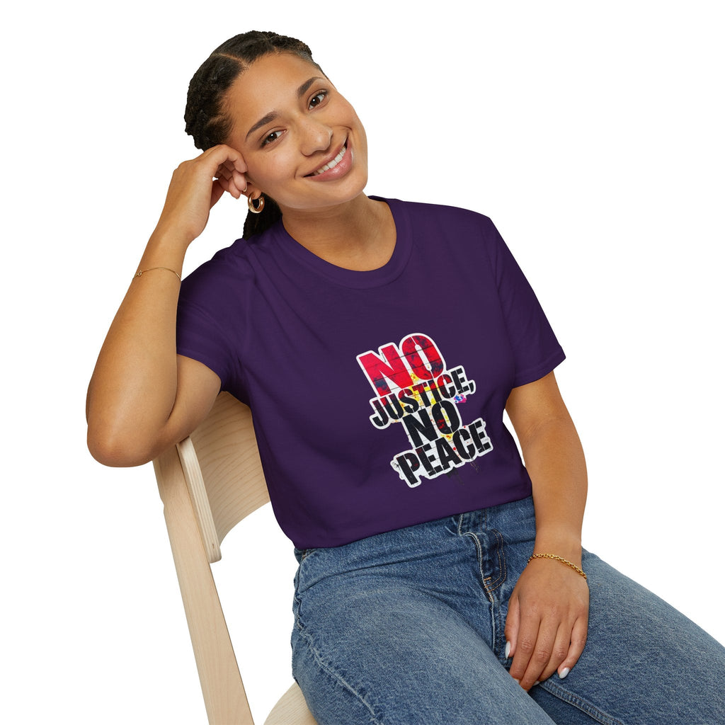 No Justice, No Peace Unisex Softstyle T-Shirt - EqualiTees.Me