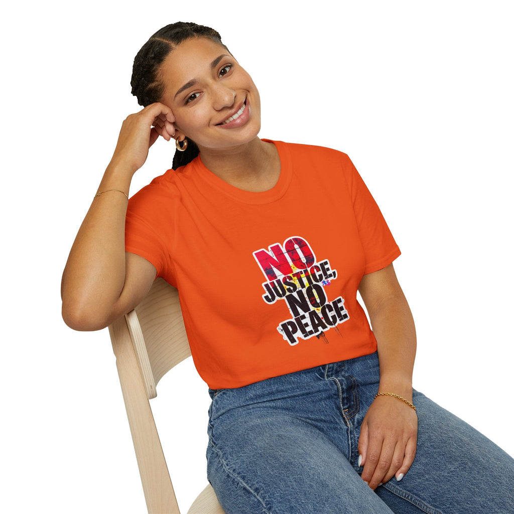 No Justice, No Peace Unisex Softstyle T-Shirt - EqualiTees.Me