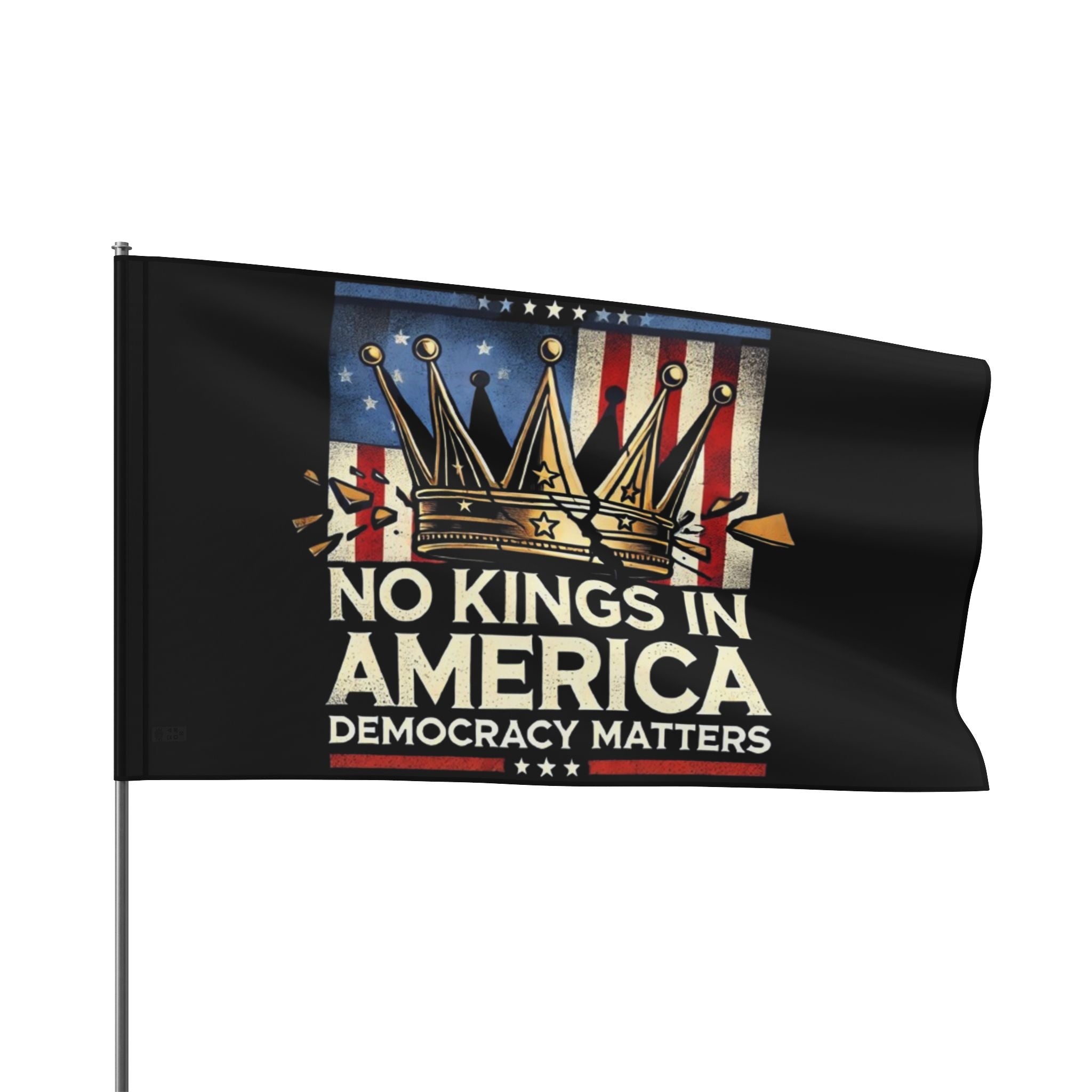 No Kings in America - Protest Flag - EqualiTees.Me
