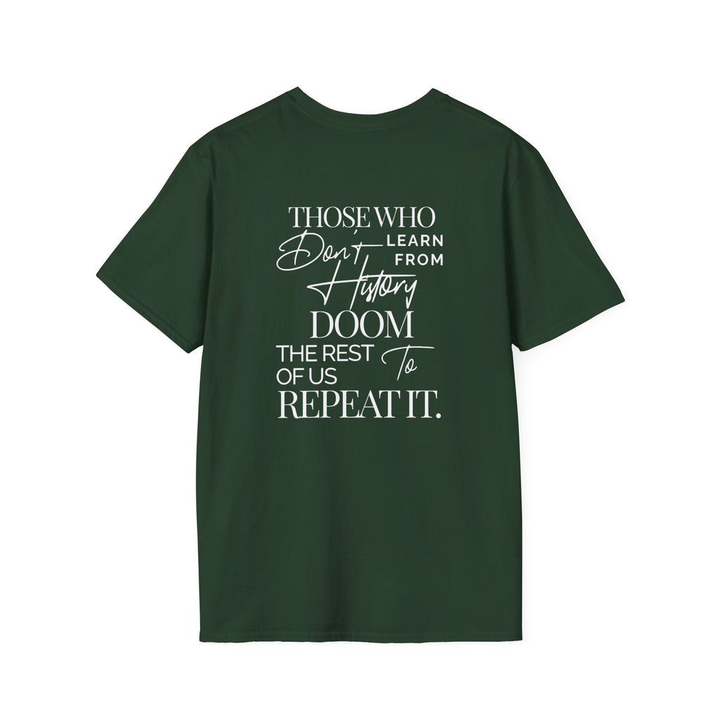 Patriotic Unisex Softstyle T-Shirt - "USA" & History Quote Design - EqualiTees.Me
